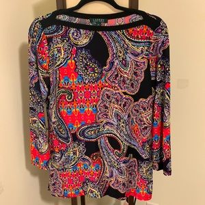 Ralph Lauren bright print tunic with boat neckline